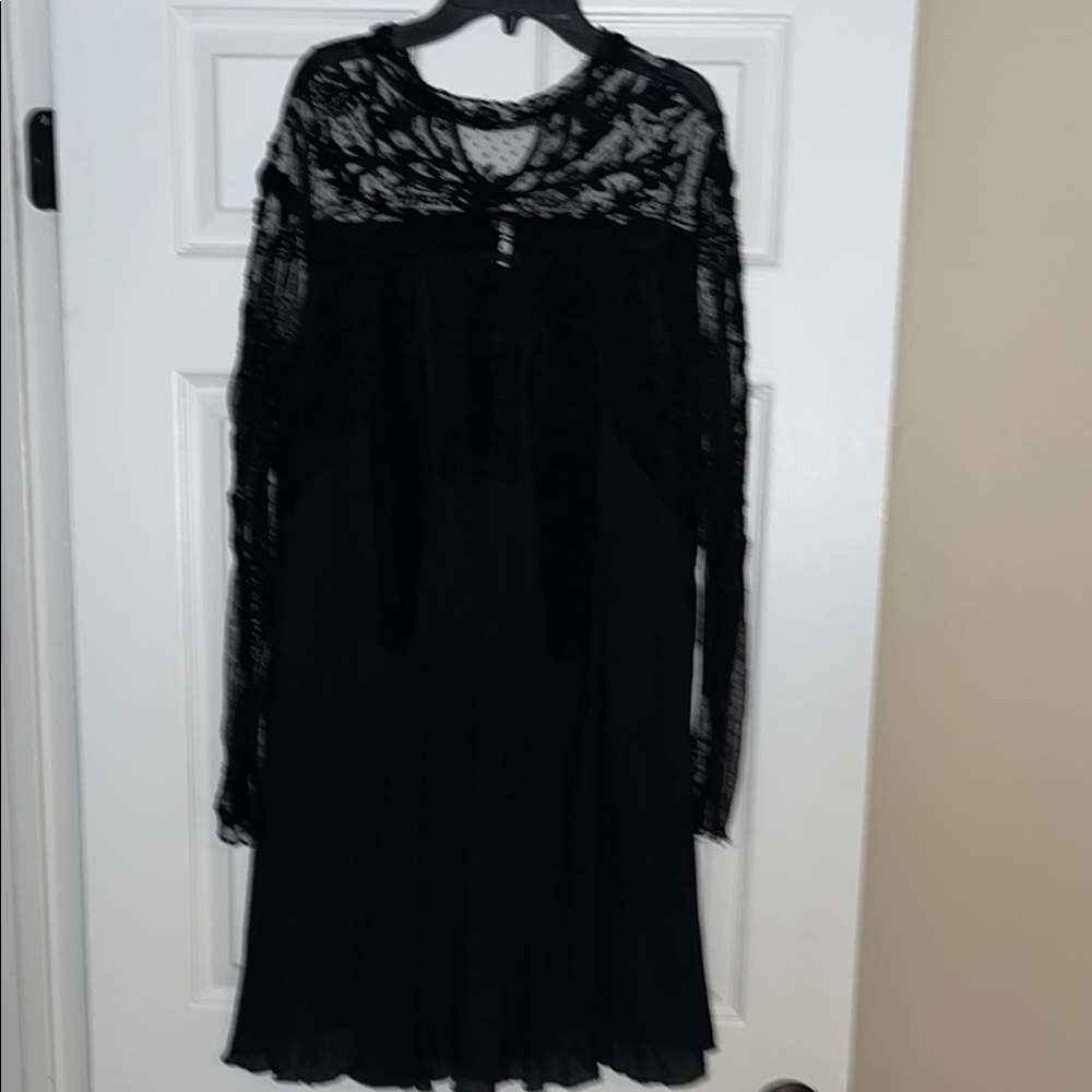 Free People Black Long Sleeve Babydoll Dress
